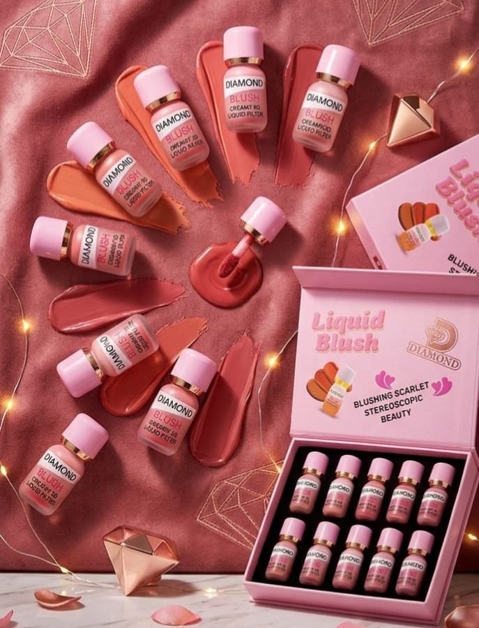 Diamond Liquid Blush Set - Blushing Scarlet